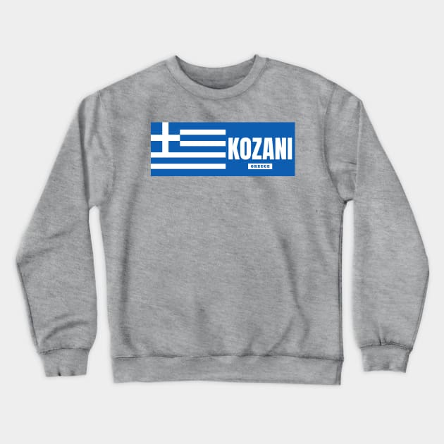 Kozani City with Greek Flag Crewneck Sweatshirt by aybe7elf